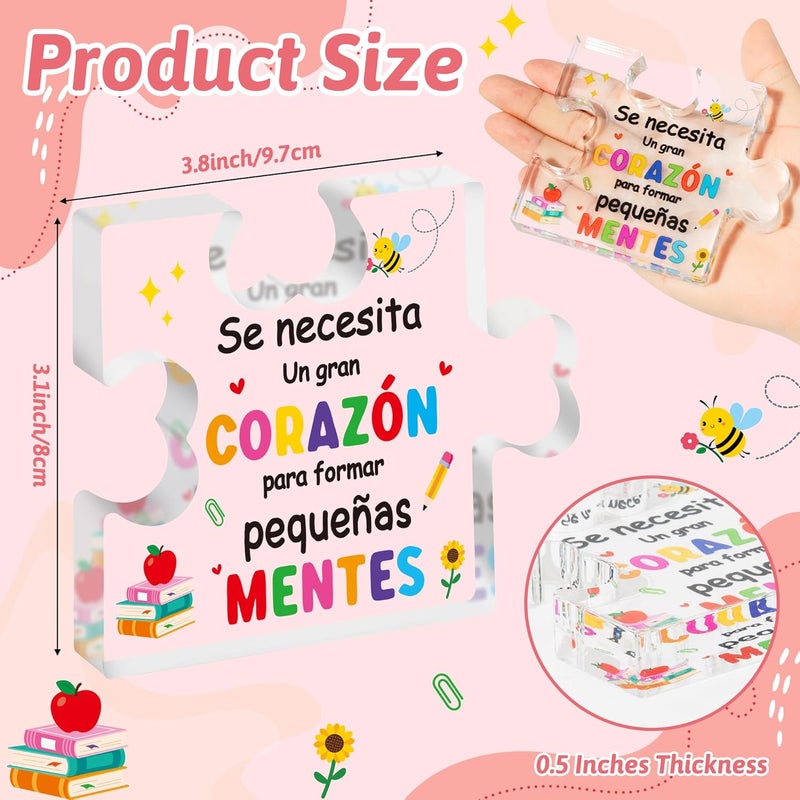 Yopyame Spanish Teacher Appreciation Gifts - Regalos para Maestra Acrylic Gift for Teacher Thank You Gifts for Teacher from Student End of Year Graduation Christmas Birthday Keepsake Gift for Teachers - Image 2